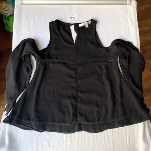 Lovers + Friends Womens Long Sleeve Off Shoulder Lace Detail Blouse size S,Black